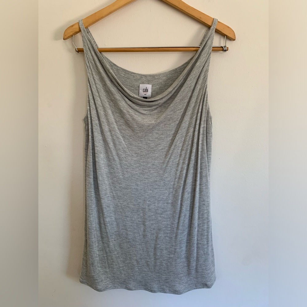 Cabi Sleeveless Cowl Neck Top Heather Gray Size M